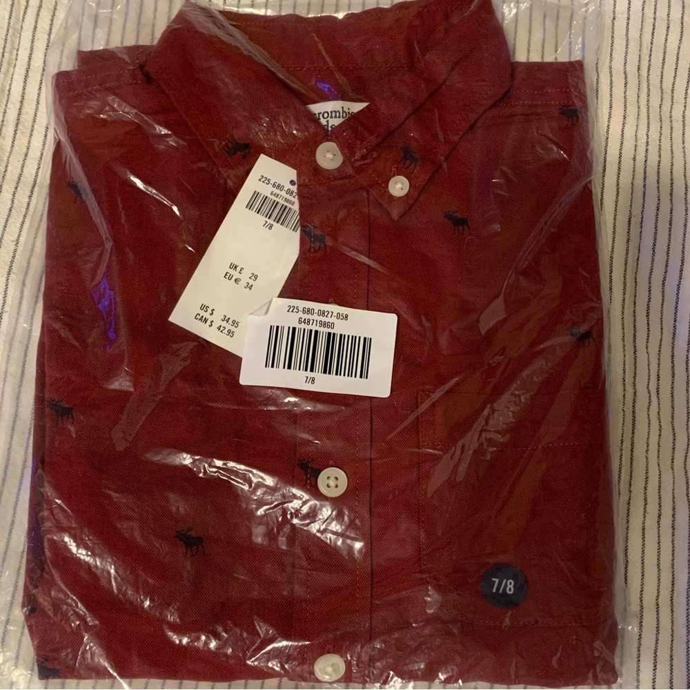 NWT Abercrombie kids long sleeve button down!